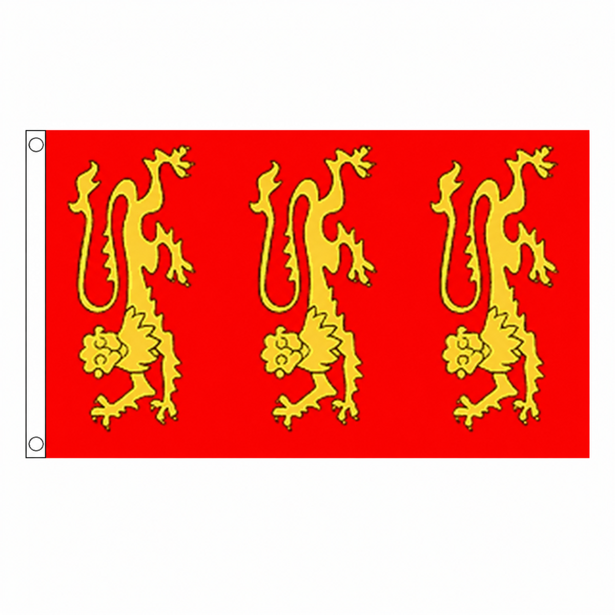 King Richard I flag centred on square white background