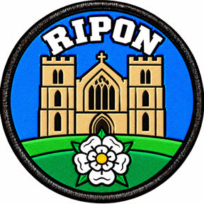 Ripon Yorkshire Cathedral White Rose 80mm Embroidered Patch