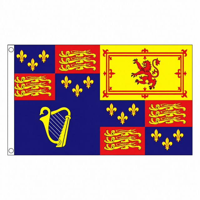 Royal Banner 1603–89 and 1702–07 centred on square white background