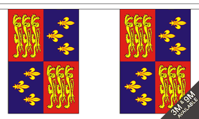 Royal Banner 16th Century 3 metre bunting, 10 flags - Flagmania
