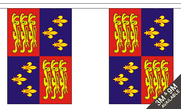 Royal Banner 16th Century 3 metre bunting, 10 flags - Flagmania