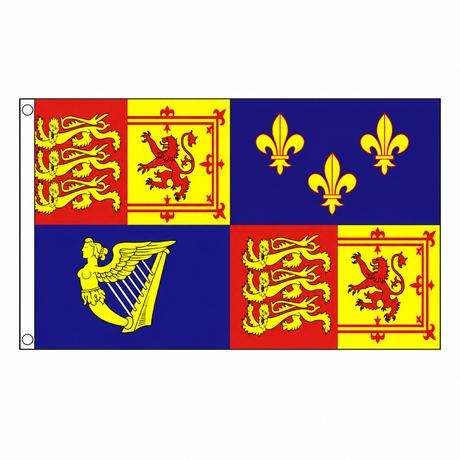 Queen Anne Royal Banner 1707–14 centred on square white background