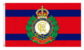 Royal Engineers Corps King Charles flag with C III R cypher, 5ft x 3ft
