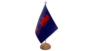 Flagmania Royal Welch Fusiliers wooden hand flags, 9x6 inch, pack of 12, no bases