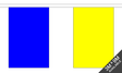 Royal Blue and Yellow Alternating 3 metre bunting, 10 flags - Flagmania