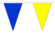 Blue and Yellow Triangle 12 metre bunting by Flagmania