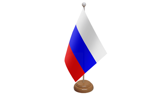 Flagmania Russia wooden hand flags, 9x6 inch, pack of 12, no bases