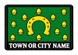 Rutland personalised county patch artwork preview, 90 x 60mm
