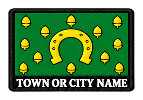 Rutland personalised county patch artwork preview, 90 x 60mm