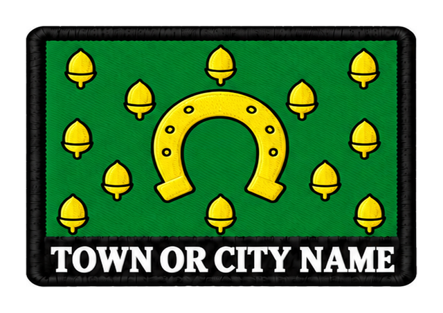 Rutland personalised county patch artwork preview, 90 x 60mm