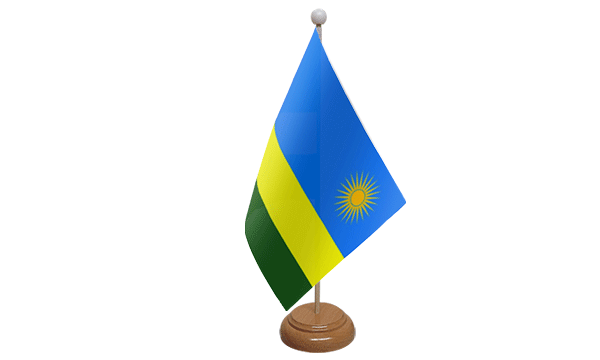 Flagmania Rwanda wooden hand flags, 9x6 inch, pack of 12, no bases