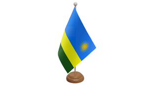 Flagmania Rwanda wooden hand flags, 9x6 inch, pack of 12, no bases