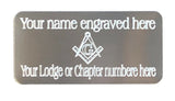 (MP10) 50 mm x 25 mm Personalised Masonic Regalia Silver Case Plate & G