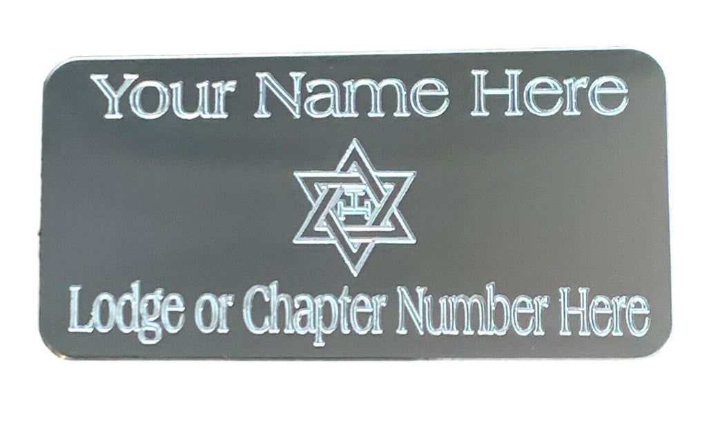 (MP34) 50 mm x 25 mm Personalised Masonic Royal Arch Silver Case Plate