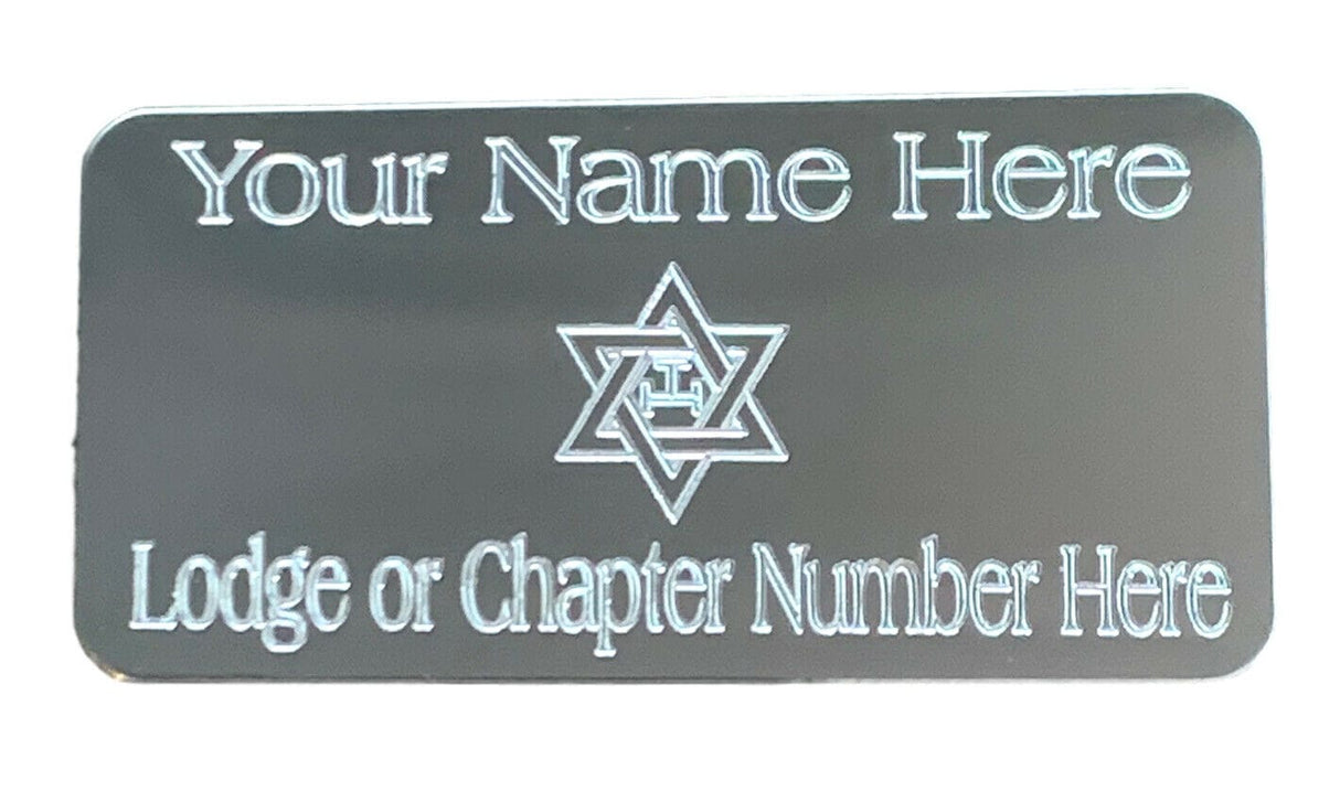 (MP34) 50 mm x 25 mm Personalised Masonic Royal Arch Silver Case Plate