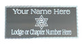 (MP35) 55mm x 25mm Personalised Masonic Royal Arch Diamond Cut Silver Case Plate