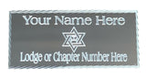 (MP35) 55mm x 25mm Personalised Masonic Royal Arch Diamond Cut Silver Case Plate