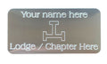 (MP40) 50 mm x 25 mm Personalised Royal Arch Triple Tau Silver Case Plate