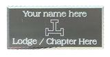 (MP41) 55 mm x 25 mm Personalised Royal Arch Tau Diamond Cut Silver Case Plate