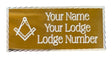 (MP44) 55mm x 25mm Personalised Gold Masonic Case Plate No G