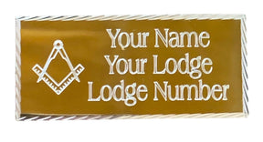 (MP44) 55mm x 25mm Personalised Gold Masonic Case Plate No G