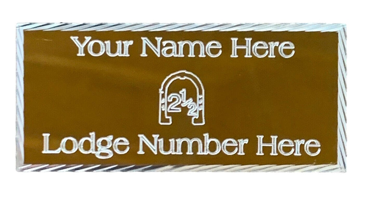 (MP41) 55 mm x 25 mm Personalised Royal Arch Tau Diamond Cut Silver Case Plate (Copy)