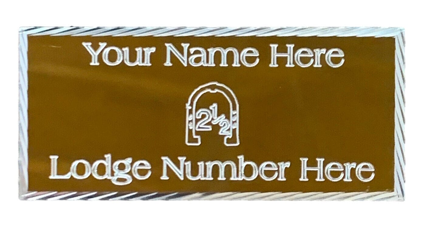 (MP41) 55 mm x 25 mm Personalised Royal Arch Tau Diamond Cut Silver Case Plate (Copy)