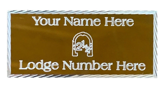 (MP47) Orange Lodge 55 mm x 25 mm Personalised Gold Case Plate