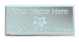 (MP32) 55 mm x 25 mm Personalised Masonic Council Diamond Cut Silver Case Plate