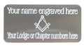(MP11) 50 mm x 25 mm Personalised Masonic Regalia Case Silver Plate No G