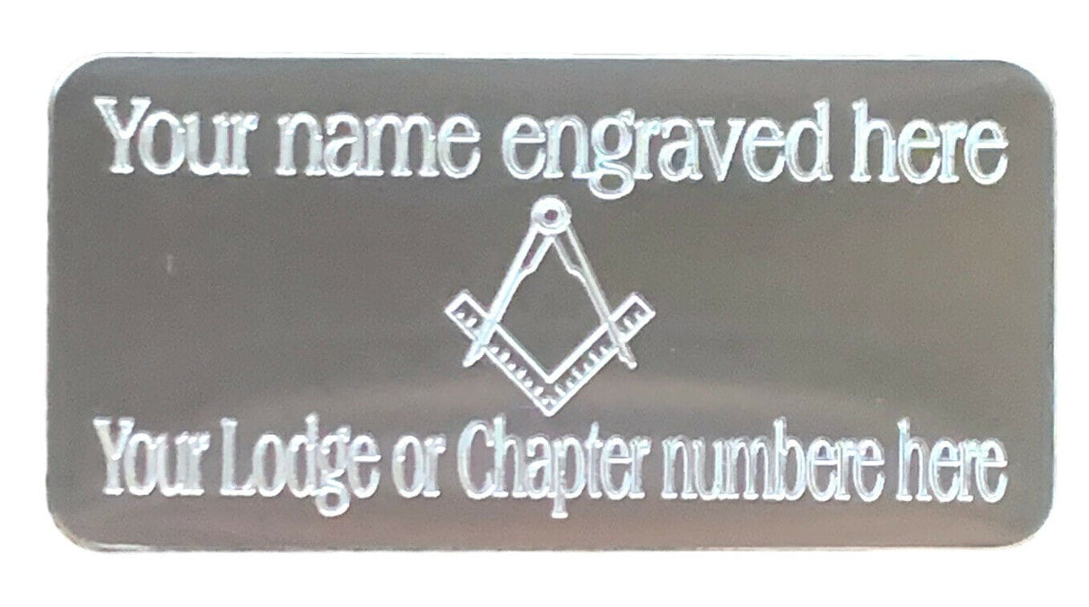 (MP11) 50 mm x 25 mm Personalised Masonic Regalia Case Silver Plate No G
