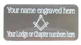 (MP11) 50 mm x 25 mm Personalised Masonic Regalia Case Silver Plate No G