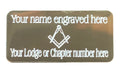 (MP11) 50 mm x 25 mm Personalised Masonic Regalia Case Gold Plate No G