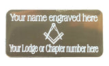 (MP11) 50 mm x 25 mm Personalised Masonic Regalia Case Gold Plate No G