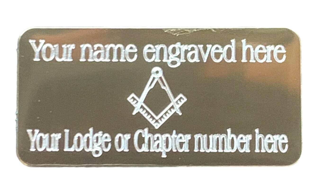 (MP11) 50 mm x 25 mm Personalised Masonic Regalia Case Gold Plate No G