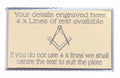 (MP16) Personalised 60 mm x 35 mm Gold Masonic Crest no G Case Name Plate