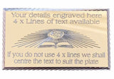 (MP17) Personalised 60 mm x 35 mm Gold Masonic All Seeing Eye Case Name Plate