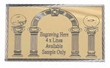 (MP19) Personalised 60 mm x 35 mm Gold Masonic Keystone Arch Case Name Plate
