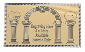 (MP19) Personalised 60 mm x 35 mm Gold Masonic Keystone Arch Case Name Plate