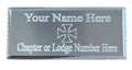 (MP24) 55 mm x 25 mm Personalised Knights Templar Silver Diamond Cut Case Plate