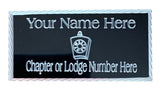 (MP28) 50mm x 25mm Personalised Black Masonic Keystone Case Plate