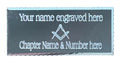 (MP29) 55 mm x 25 mm Personalised Masonic No G Silver Diamond Cut Case Plate