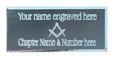 (MP29) 55 mm x 25 mm Personalised Masonic No G Silver Diamond Cut Case Plate