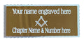 (MP29) 55 mm x 25 mm Personalised Masonic No G Gold Diamond Cut Case Plate