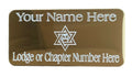 (MP34) 50 mm x 25 mm Personalised Masonic Royal Arch Gold Case Plate