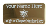 (MP34) 50 mm x 25 mm Personalised Masonic Royal Arch Gold Case Plate
