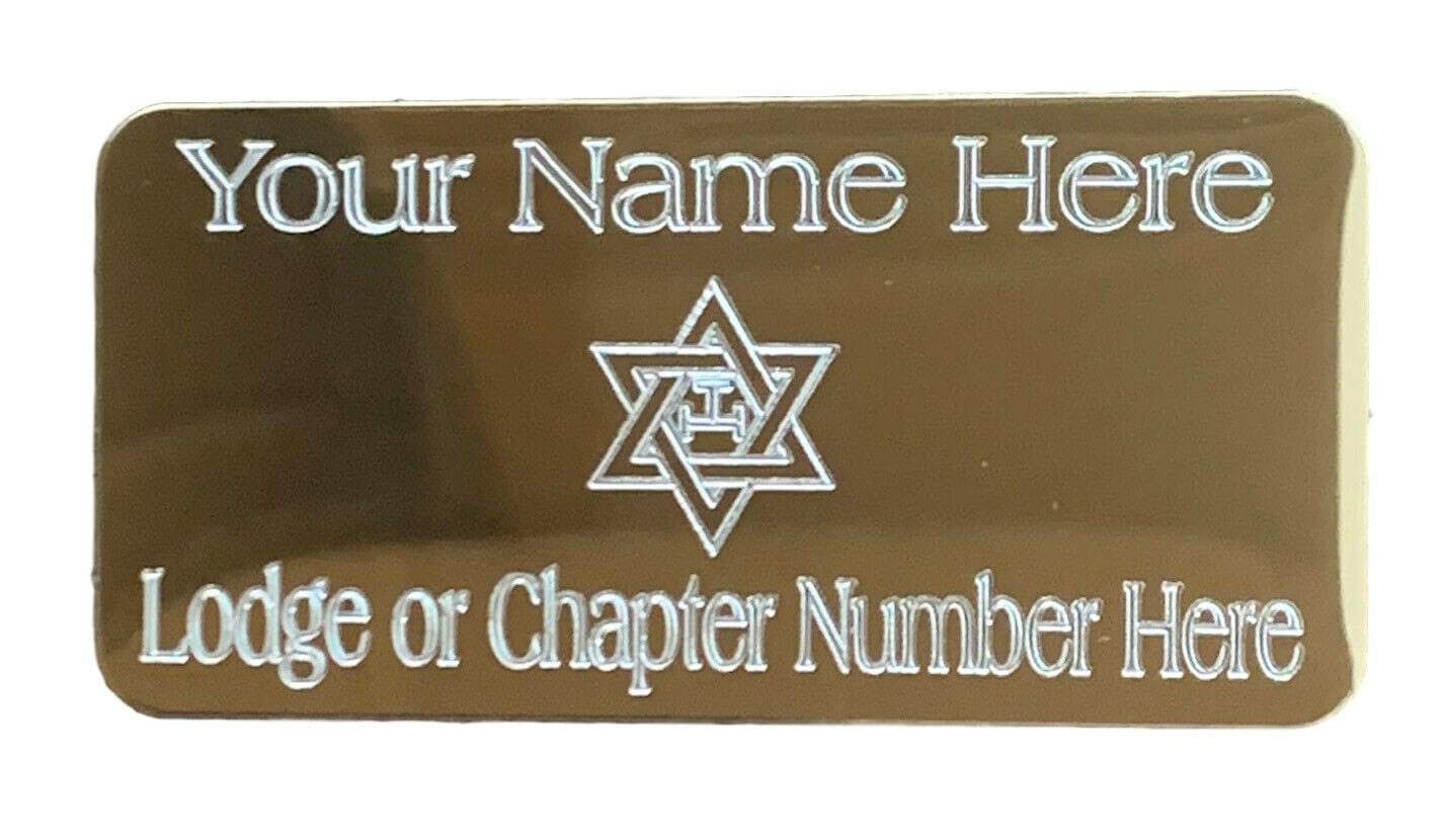 (MP34) 50 mm x 25 mm Personalised Masonic Royal Arch Gold Case Plate