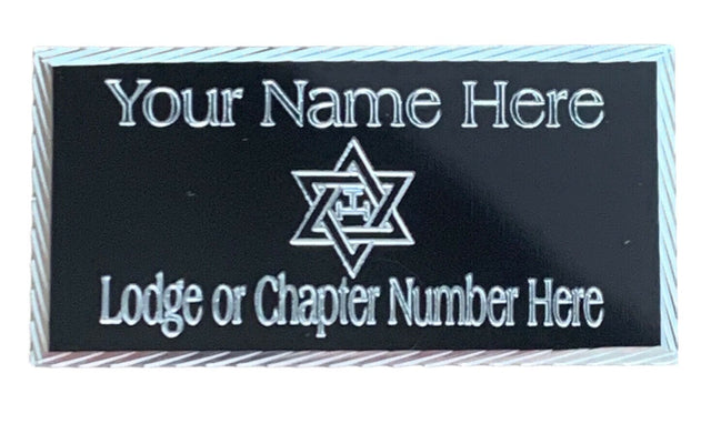 (MP36) 50mm x 25mm Personalised Black Royal Arch Masonic Case Plate 