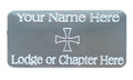(MP37) 50 mm x 25 mm Personalised Masonic Preceptory Silver Case Plate