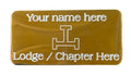 (MP40) 50 mm x 25 mm Personalised Royal Arch Triple Tau Gold Case Plate